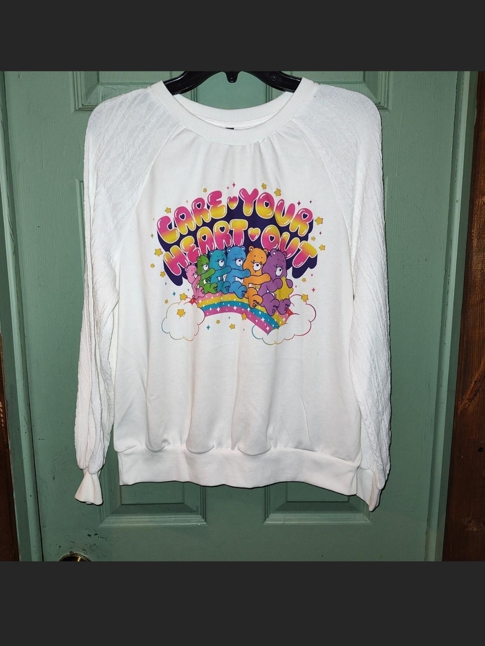 White Care Bears Graphic Sweatshirt - Women's Casual Pullover